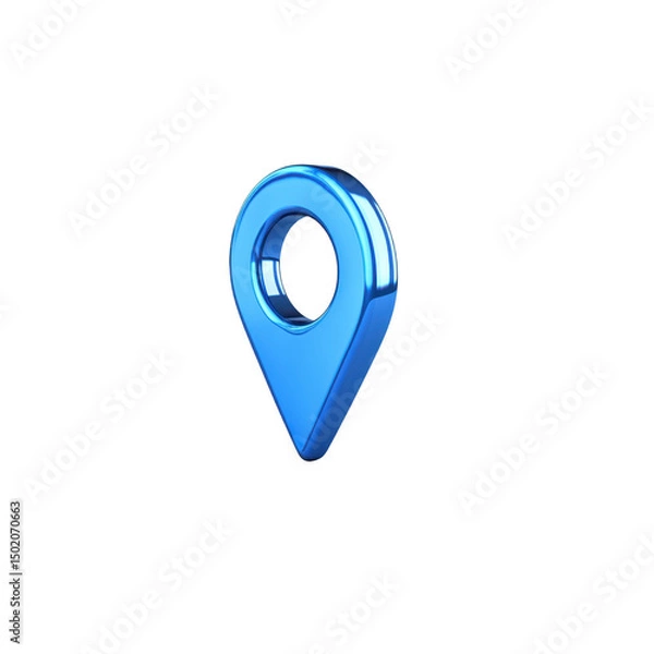 Obraz Blue map pointer location isolated on transparent background