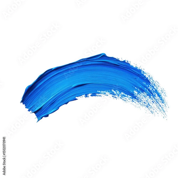 Fototapeta Blue paint stroke isolated on transparent background