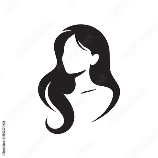 Fototapeta Beautiful female face with various hair style icon