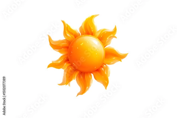 Obraz Vibrant Sun Illustration with Dynamic Flames Perfect for Weather Graphics and Summer Themes