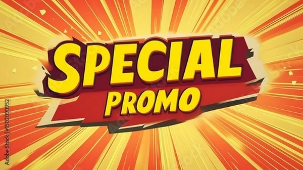 Fototapeta Bold, vibrant graphic with special promo text.