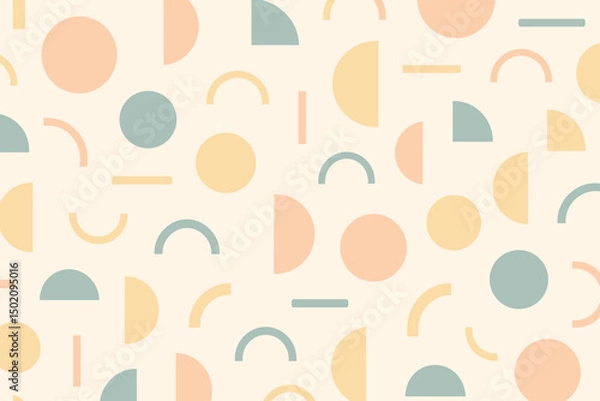 Fototapeta Abstract geometric pattern with soft pastel colors in various shapes on a light background