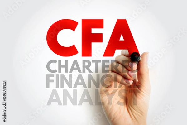 Fototapeta CFA Chartered Financial Analyst - program is a postgraduate professional certification, acronym text concept background