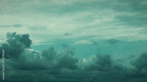 Fototapeta blue cloudy sky background, landscape 9