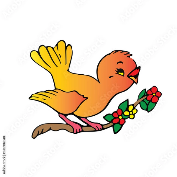 Fototapeta Cute  Smile Bird Vector.