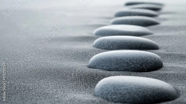 Fototapeta Smooth stones on sandy path