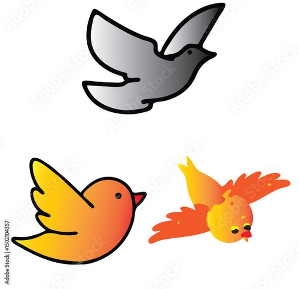Fototapeta  Flying Birds vector set