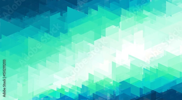 Obraz Blue Gradient Stacked Triangles Mosaic Low Poly Background