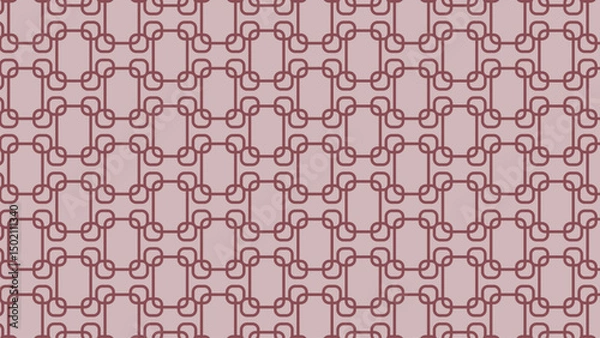 Obraz Circle lines seamless pattern background in rose with rectangular ornaments for textiles and surface design