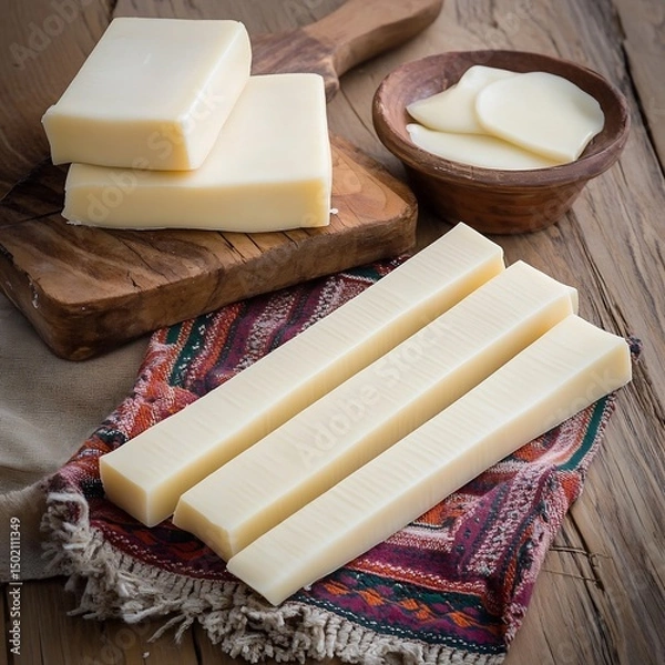 Obraz Queso Oaxaca Oaxaca traditional string cheese high in calcium and protein served fresh or melted shown in authentic setting