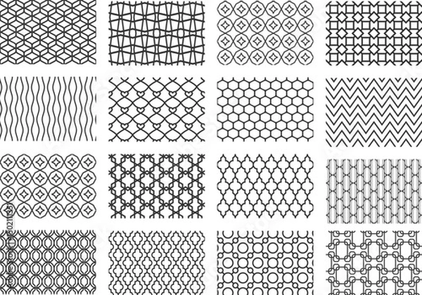Obraz Seamless mosaic pattern background set of repeatable ethnic ornaments in geometric vector style
