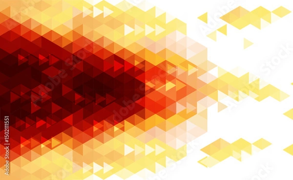 Obraz Geometric Triangle Background Red Yellow Gradient Mosaic Abstract Design Colorful Pattern With Stained Glass Texture Effect