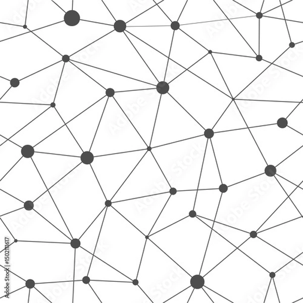 Obraz Seamless Geometric Connecting dots and lines pattern. connected abstract background.