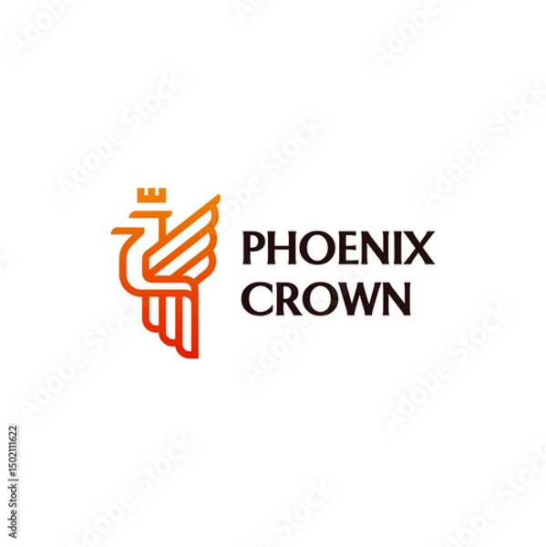 Fototapeta Phoenix bird brown logo luxury