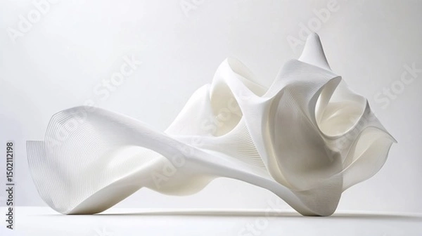 Obraz Abstract parametric architecture sculpture in white, modern design