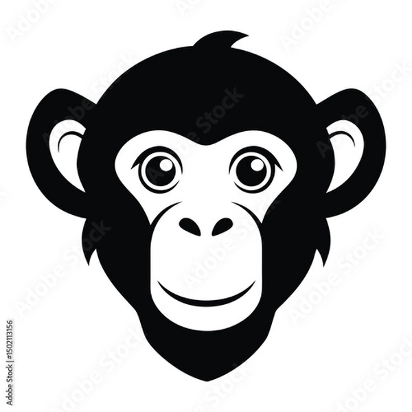 Fototapeta Chimpanzee Calm Expression Vector Silhouette