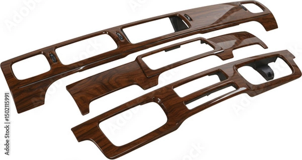Fototapeta High Gloss Dark Wood Grain Car Interior Trim Kit Dash Panel Accents