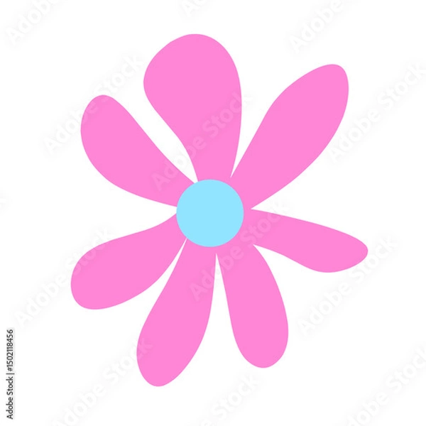 Fototapeta Elegant vector illustration of a flower with clean lines and balanced proportions, ideal for floral design, nature-themed graphics, eco branding, wedding invitations, and decorative artwork.
