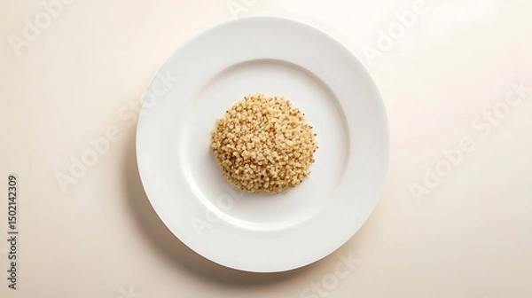 Fototapeta A mound of quinoa on a white plate