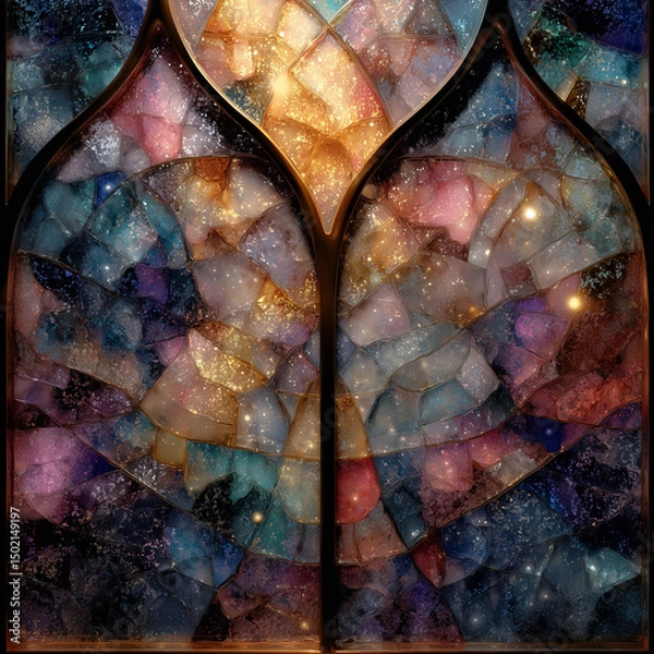 Obraz Abstract Pastel Colors in Stained Glass Style
