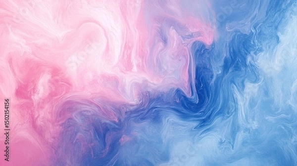 Fototapeta an abstract art piece featuring swirling patterns of pastel hues against a light blue background