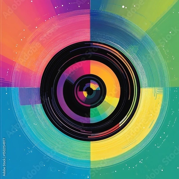 Obraz Colorful concentric circles design.