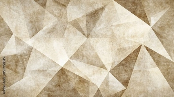 Fototapeta an abstract pattern with geometric shapes that appear to be irregular triangles against a textured background that has a mottled effect resembling worn paint or aged paper