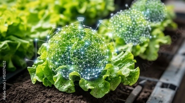 Obraz Smart agriculture powered IoT sensors for soil moisture climate tracking and crop optimization