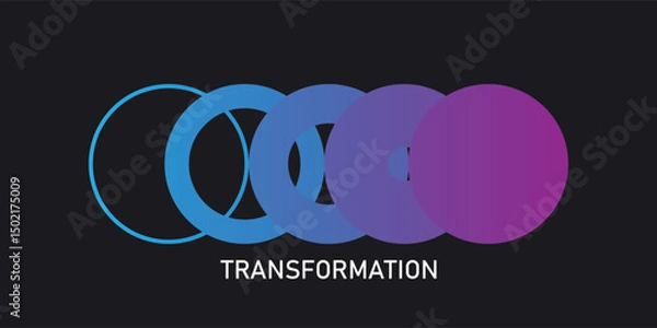 Obraz Transform, transformation icon. Abstract geometric transformation logo, coach symbol, evolution vector concept. Business progress sign. Change, innovation metaphor