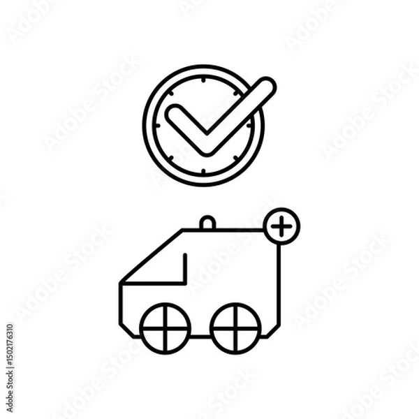 Fototapeta ambulance icon design on time