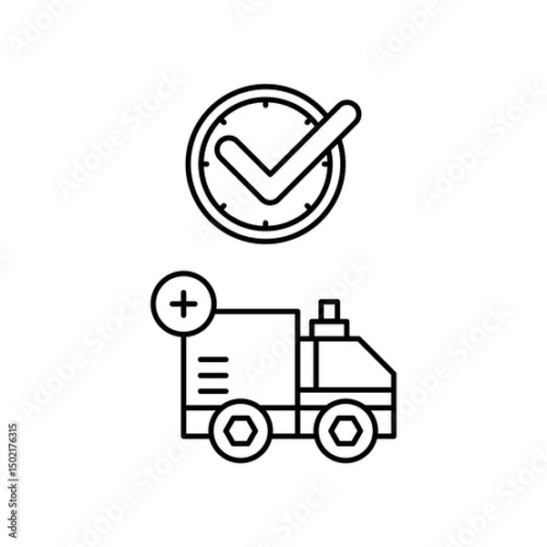 Fototapeta ambulance icon design on time