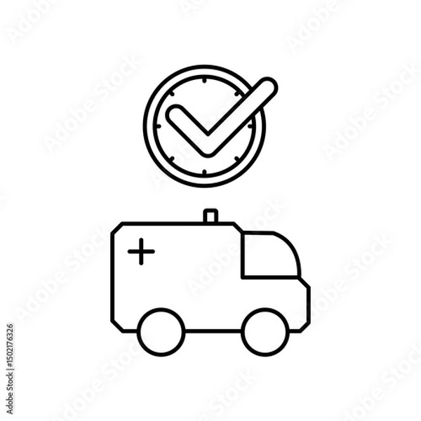 Fototapeta ambulance icon design on time