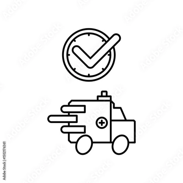 Fototapeta ambulance icon design on time