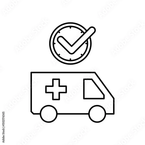 Fototapeta ambulance icon design on time
