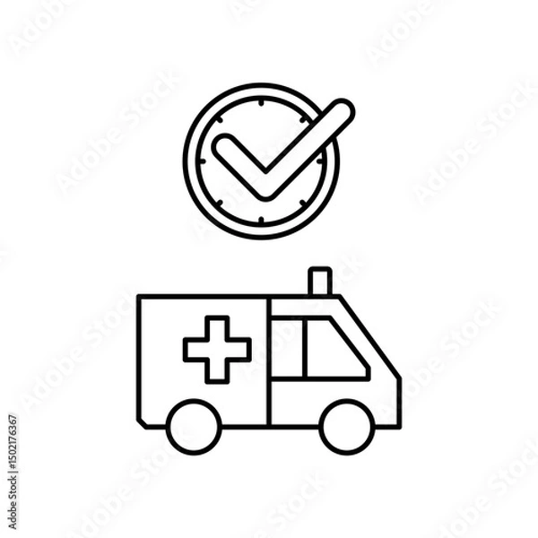 Fototapeta ambulance icon design on time