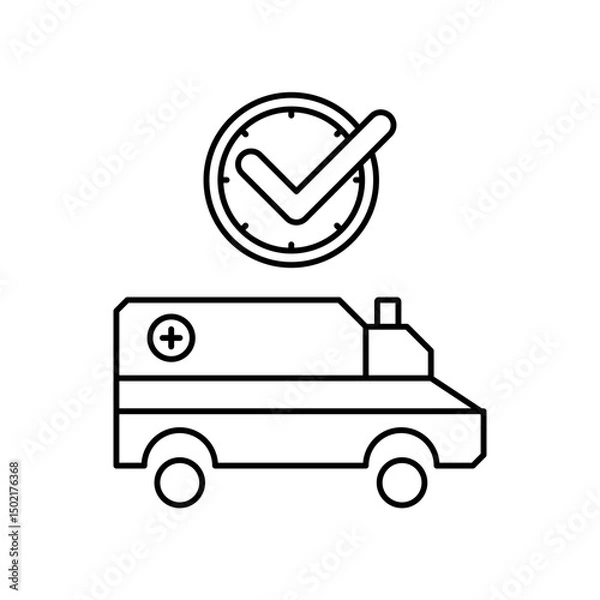 Fototapeta ambulance icon design on time