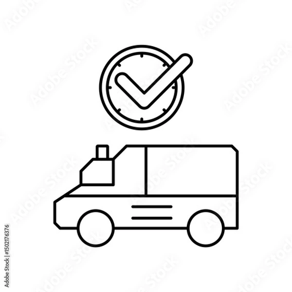 Fototapeta ambulance icon design on time