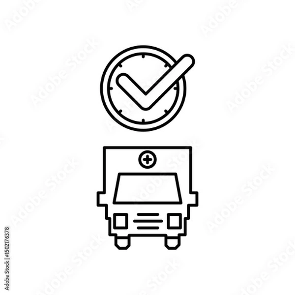 Fototapeta ambulance icon design on time