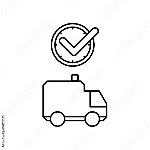 Fototapeta ambulance icon design on time