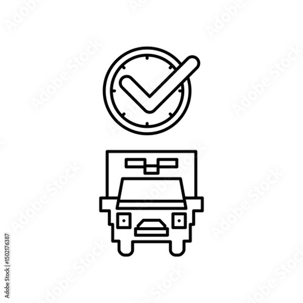 Fototapeta ambulance icon design on time