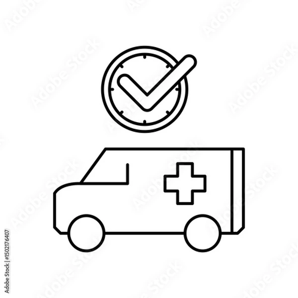 Fototapeta ambulance icon design on time