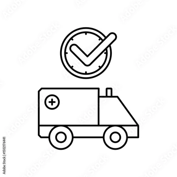 Fototapeta ambulance icon design on time