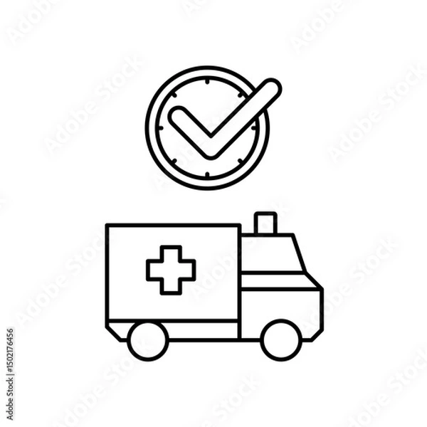 Fototapeta ambulance icon design on time