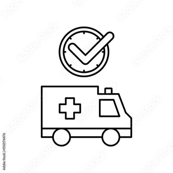 Fototapeta ambulance icon design on time
