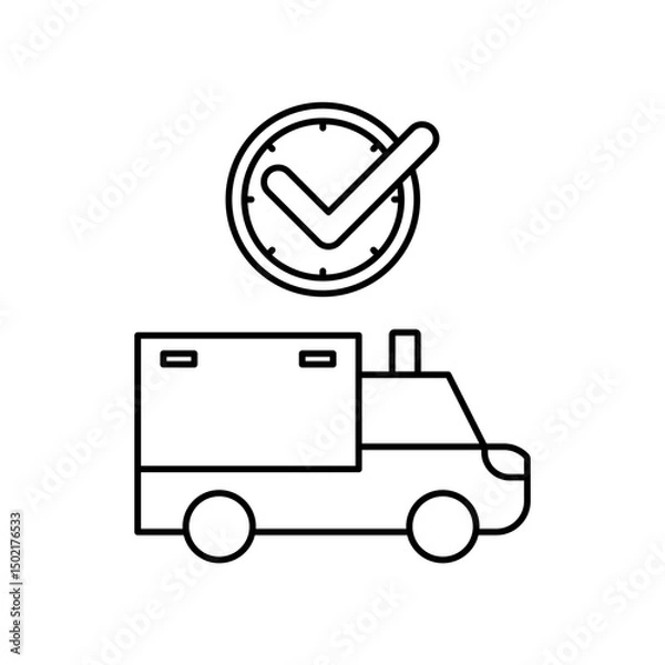 Fototapeta ambulance icon design on time