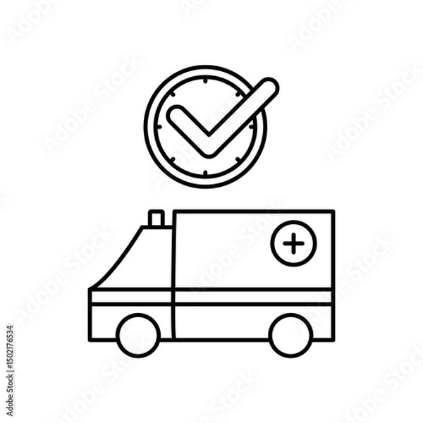 Fototapeta ambulance icon design on time