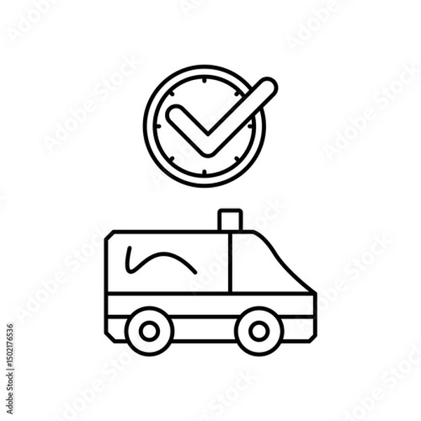 Fototapeta ambulance icon design on time