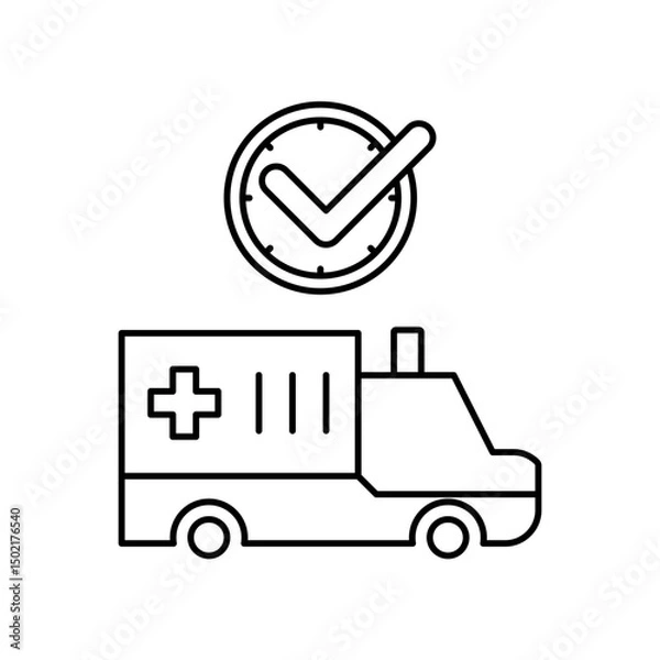 Fototapeta ambulance icon design on time