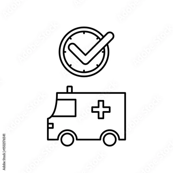 Fototapeta ambulance icon design on time