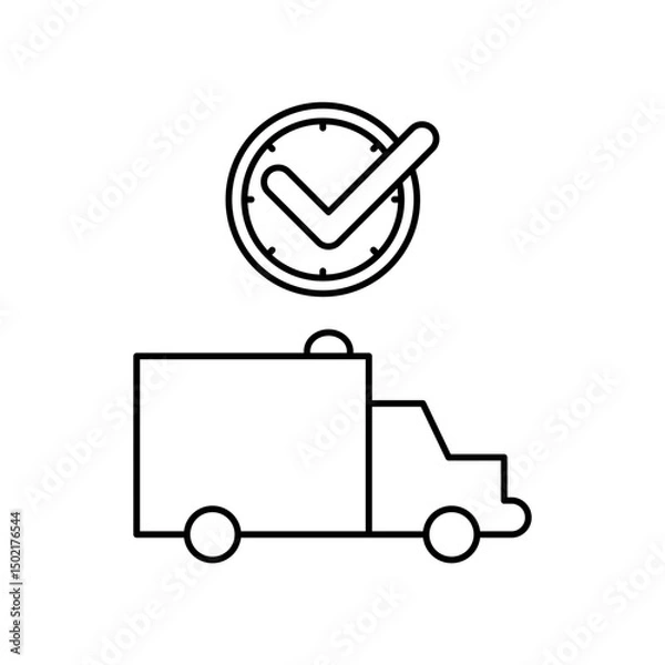 Fototapeta ambulance icon design on time